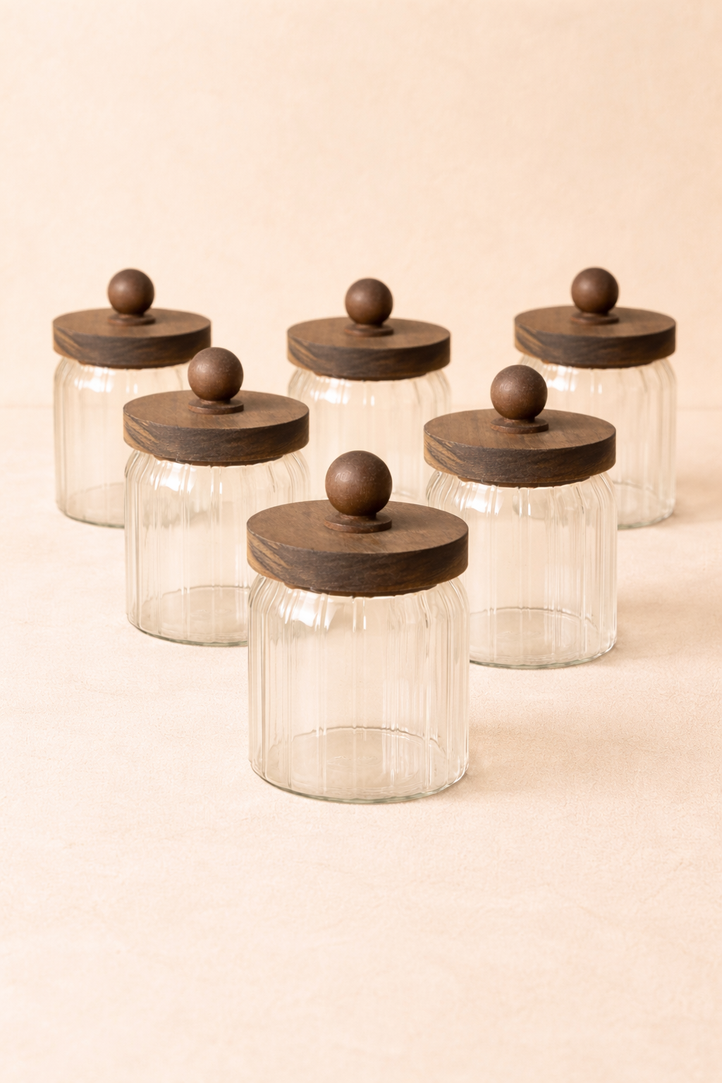 Akasya Conta Kapaklı 6'lı Borosilikat 450ml Kavanoz Seti KW-760