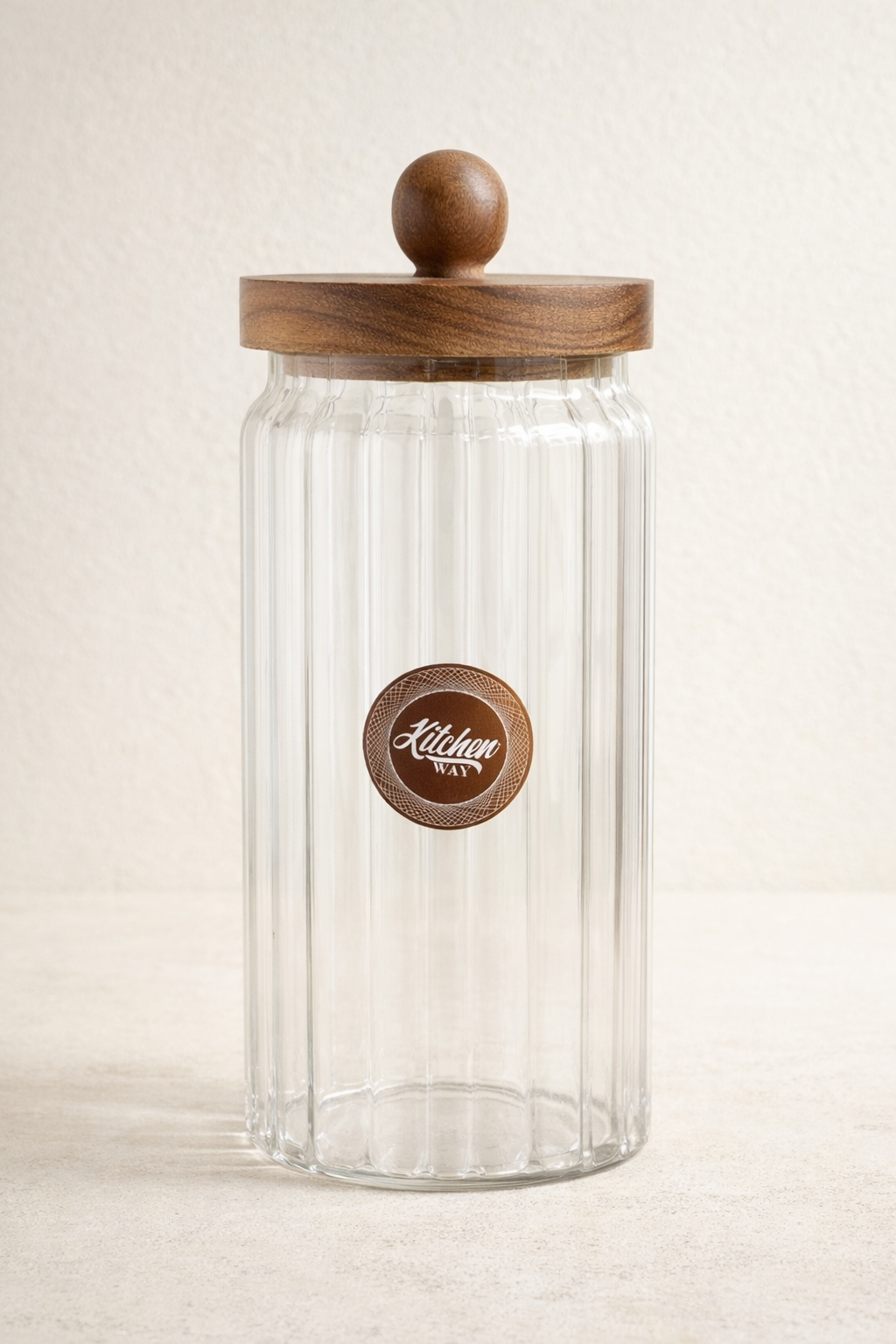 Akasya Conta Kapaklı Çizgili 3'lü Borosilikat 1200ml Kavanoz Seti KW-763