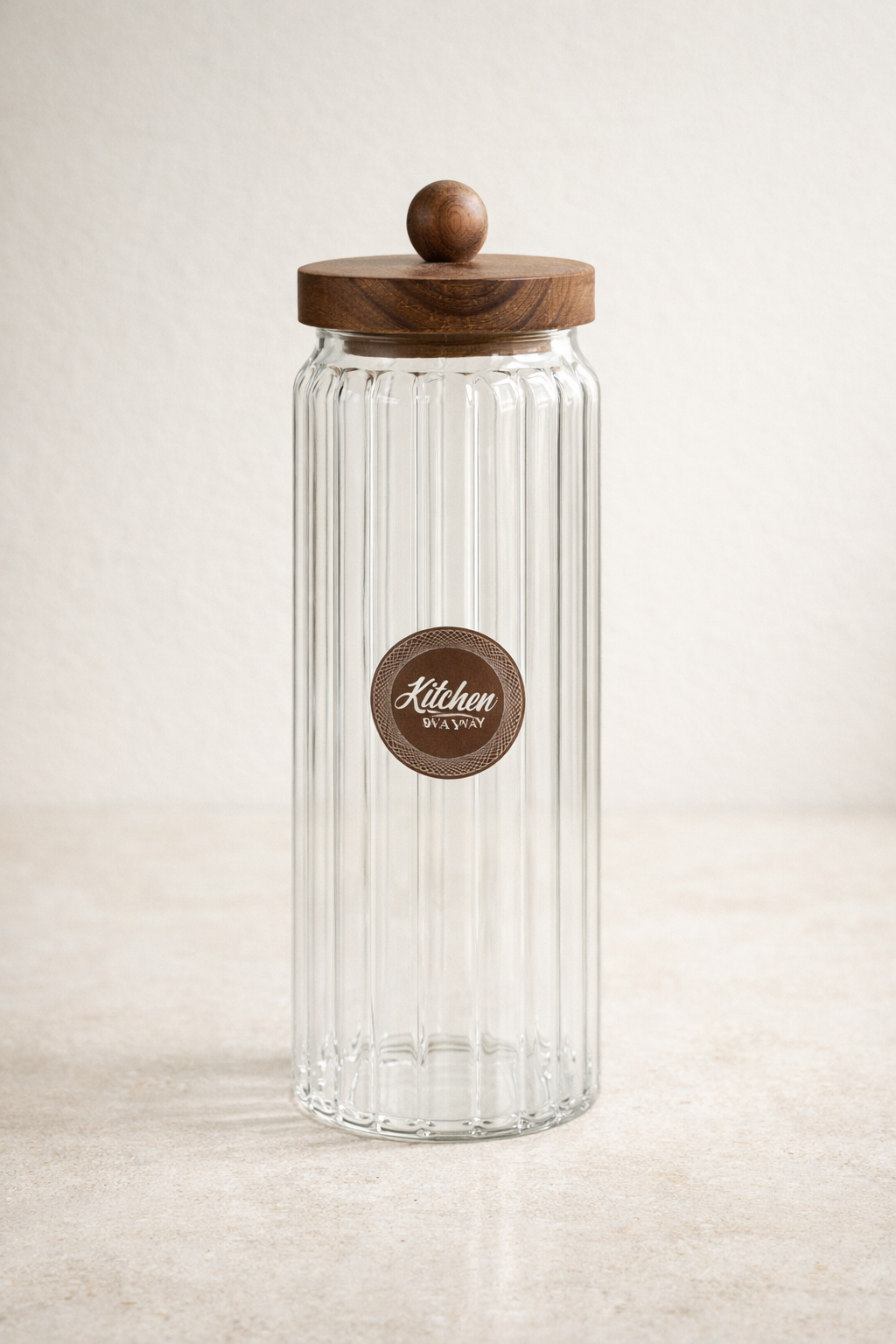 Akasya Conta Kapaklı Çizgili 3'lü Borosilikat 1500ml Kavanoz Seti KW-764