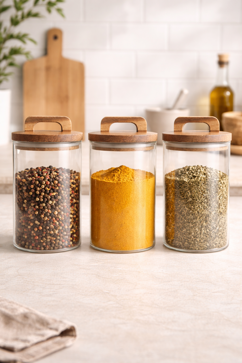 Akasya Yuvarlak Conta Kapaklı Borosilikat 1000ml Kavanoz KW-771