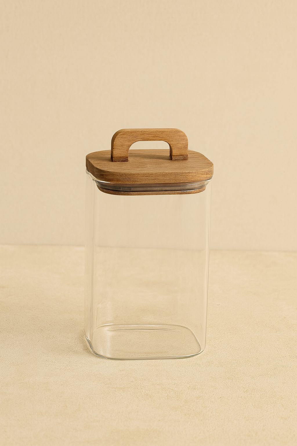 Akasya Conta Kapaklı Borosilikat 1100ml Kare Kavanoz KW-777