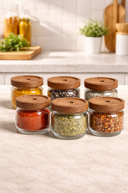 Akasya Conta Kapaklı 6'lı Borosilikat 300ml Kavanoz Seti KW-782