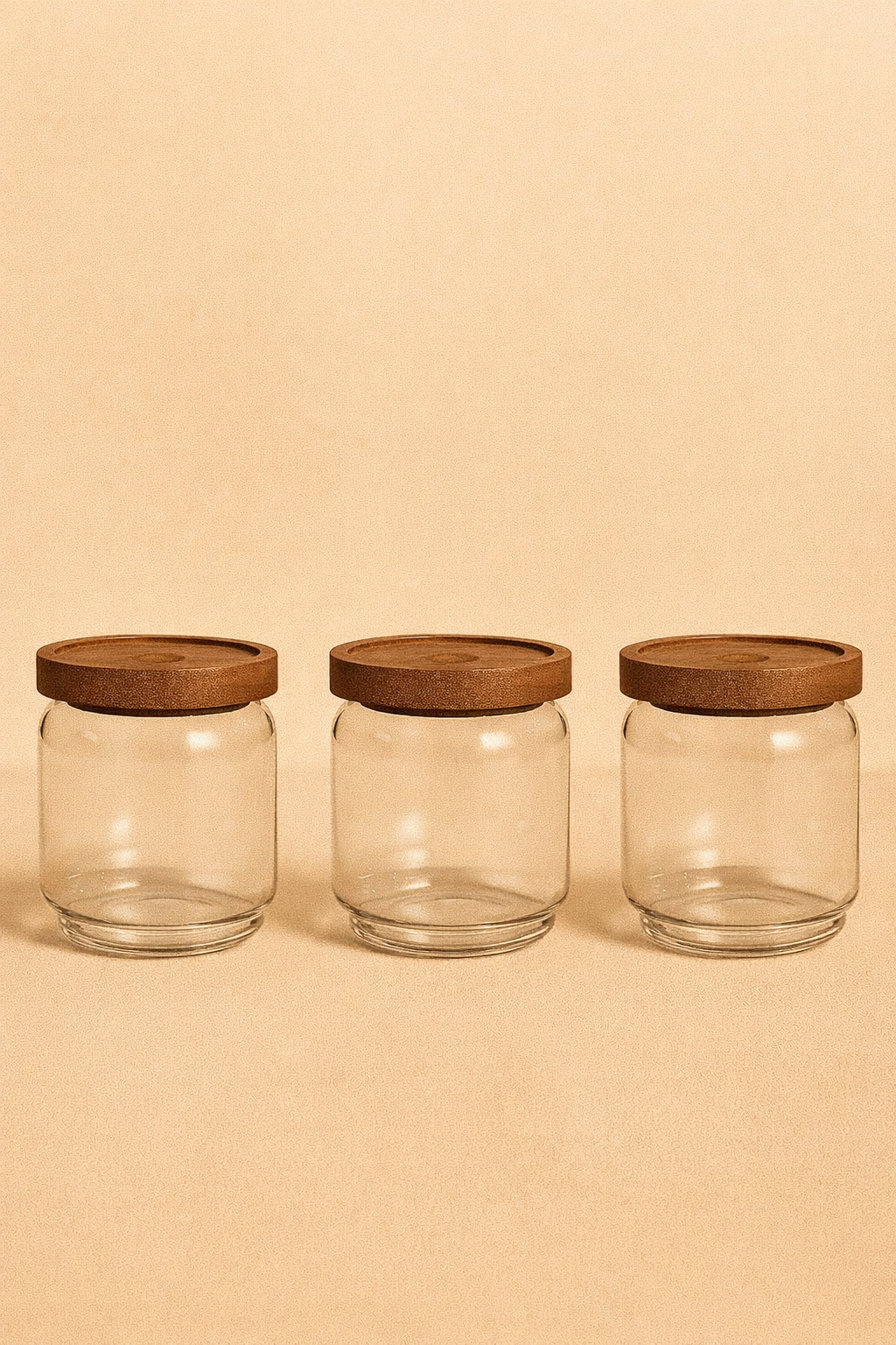 Akasya Conta Kapaklı 3'lü Borosilikat 500ml Kavanoz Seti KW-783