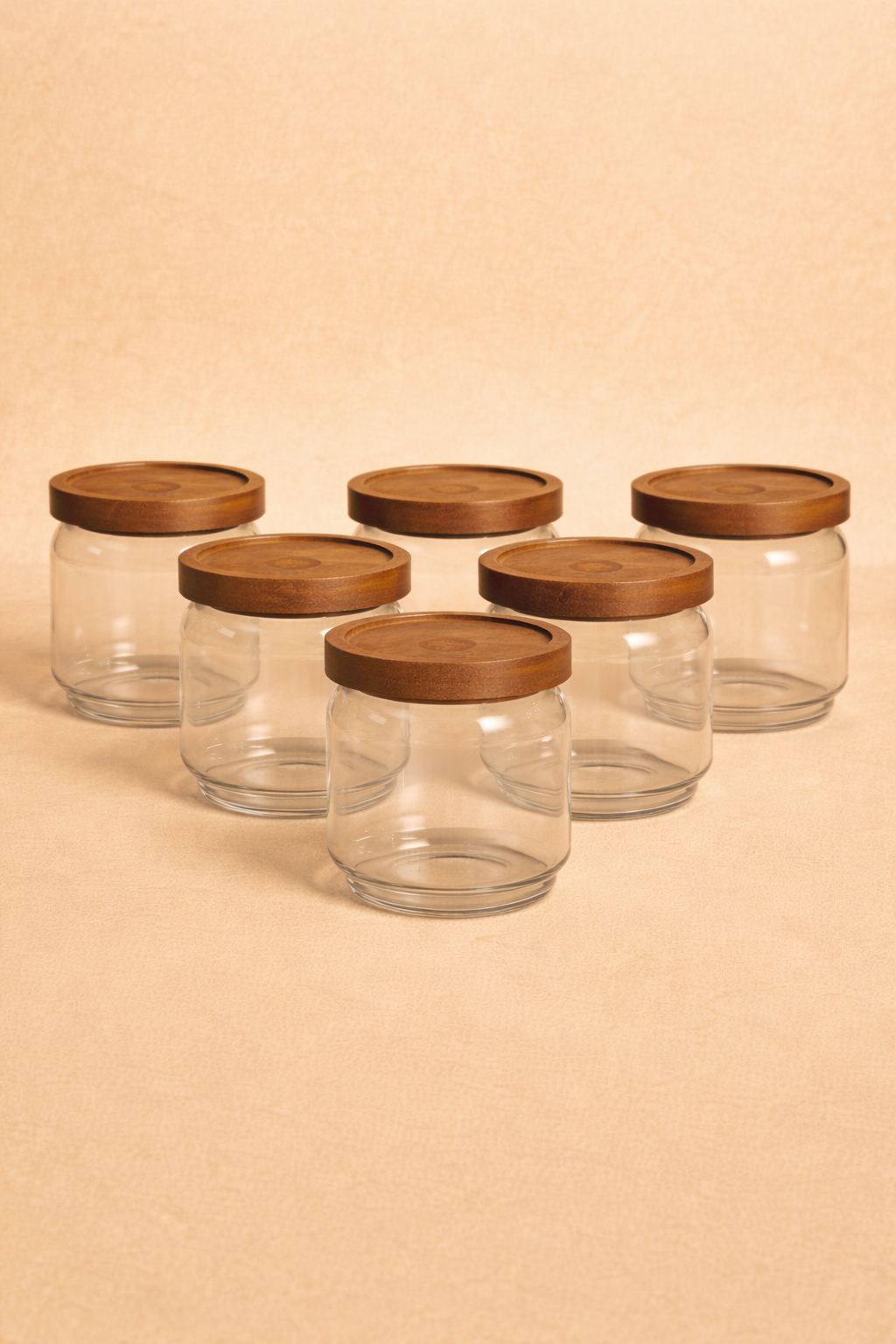 Akasya Conta Kapaklı 6'lı Borosilikat 500ml Kavanoz Seti KW-783