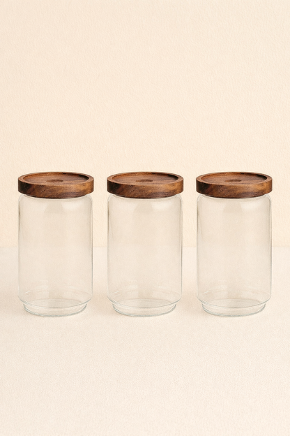 Akasya Conta Kapaklı 3'lü Borosilikat 800ml Kavanoz Seti KW-784