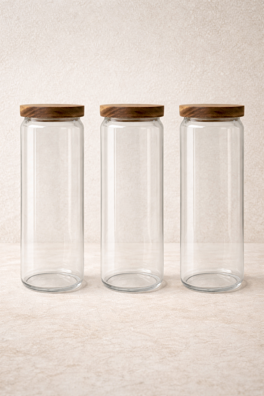 Akasya Conta Kapaklı 3'lü Borosilikat 1500ml Kavanoz Seti KW-786