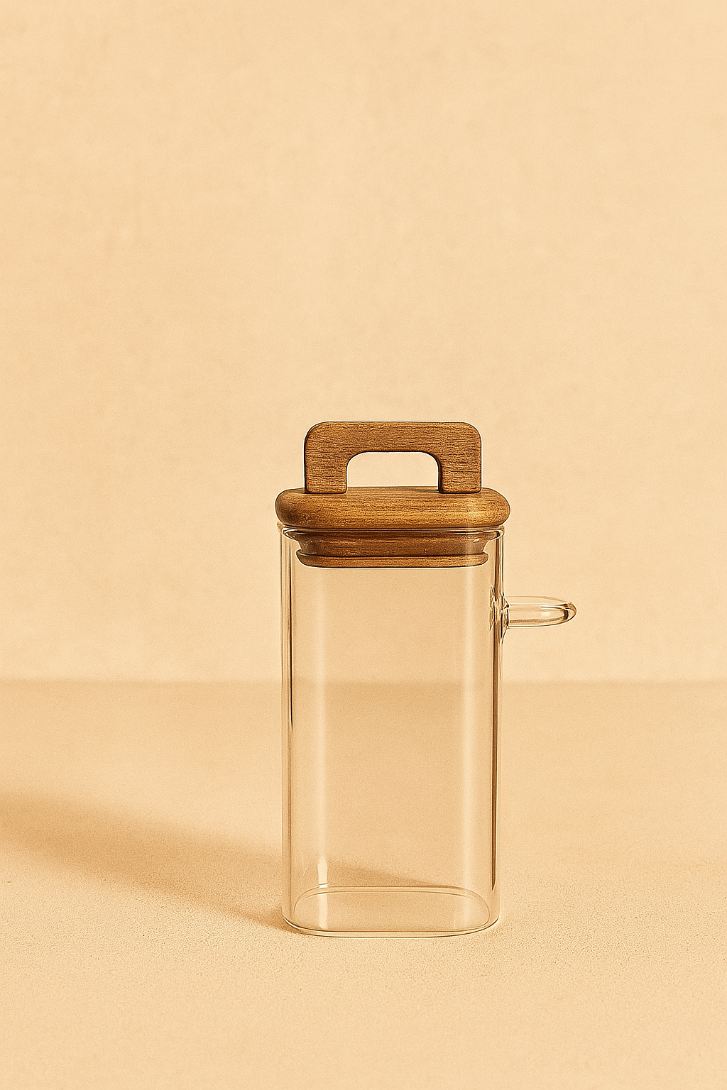 Akasya Conta Kapaklı Kaşıklı 3'lü Borosilikat 450ml Kare Kavanoz Seti KW-793