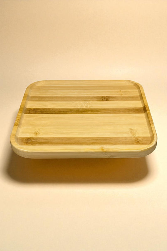 Ayaklı Bambu Sunumluk Kare Tepsi KW-923