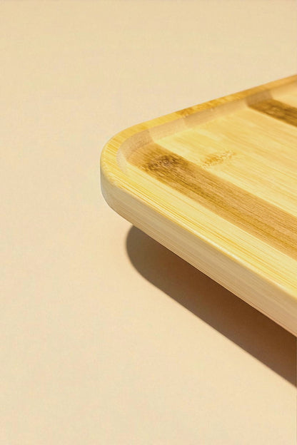 Ayaklı Bambu Sunumluk Kare Tepsi KW-923