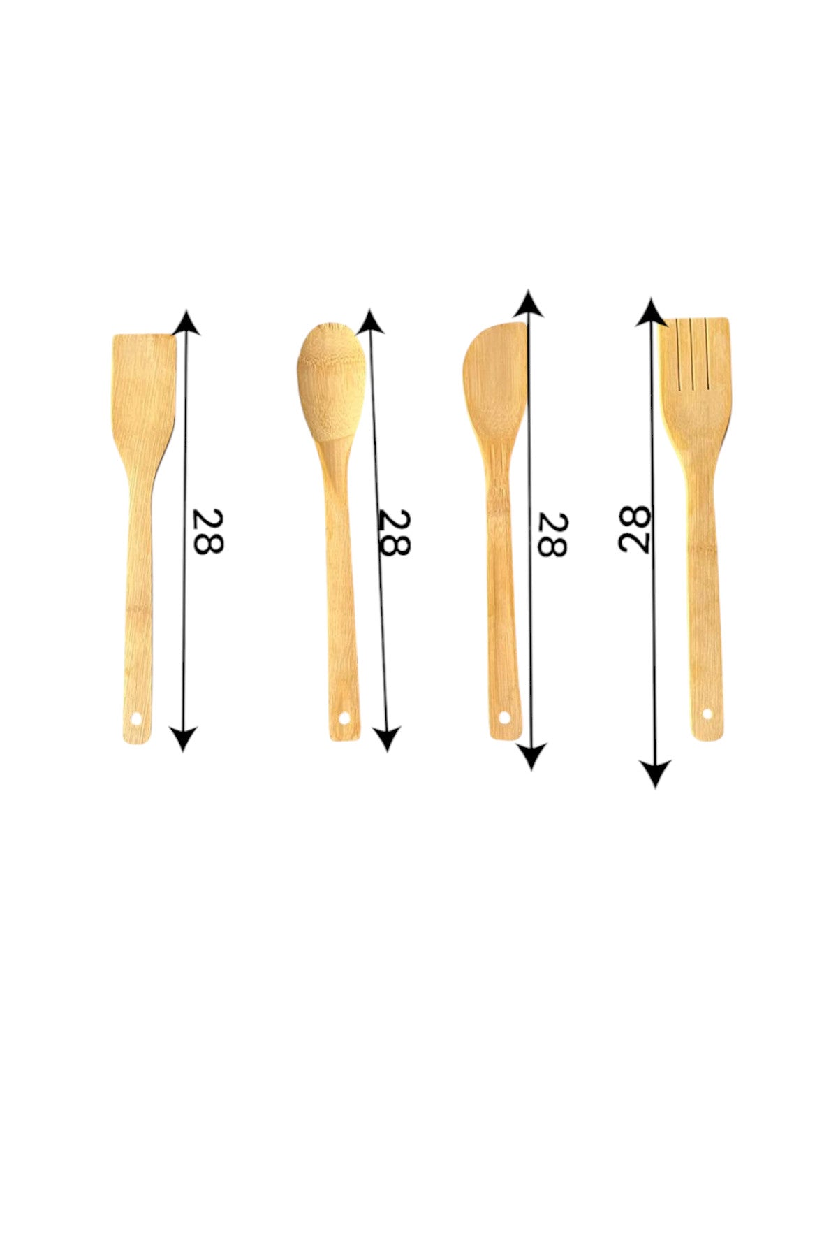 4Lü Orjinal Bambu Servis Kaşık Seti KW-184