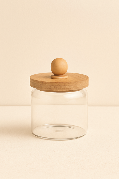 Bambu Conta Kapaklı 6'lı Borosilikat 450ml Kavanoz Set KW-747