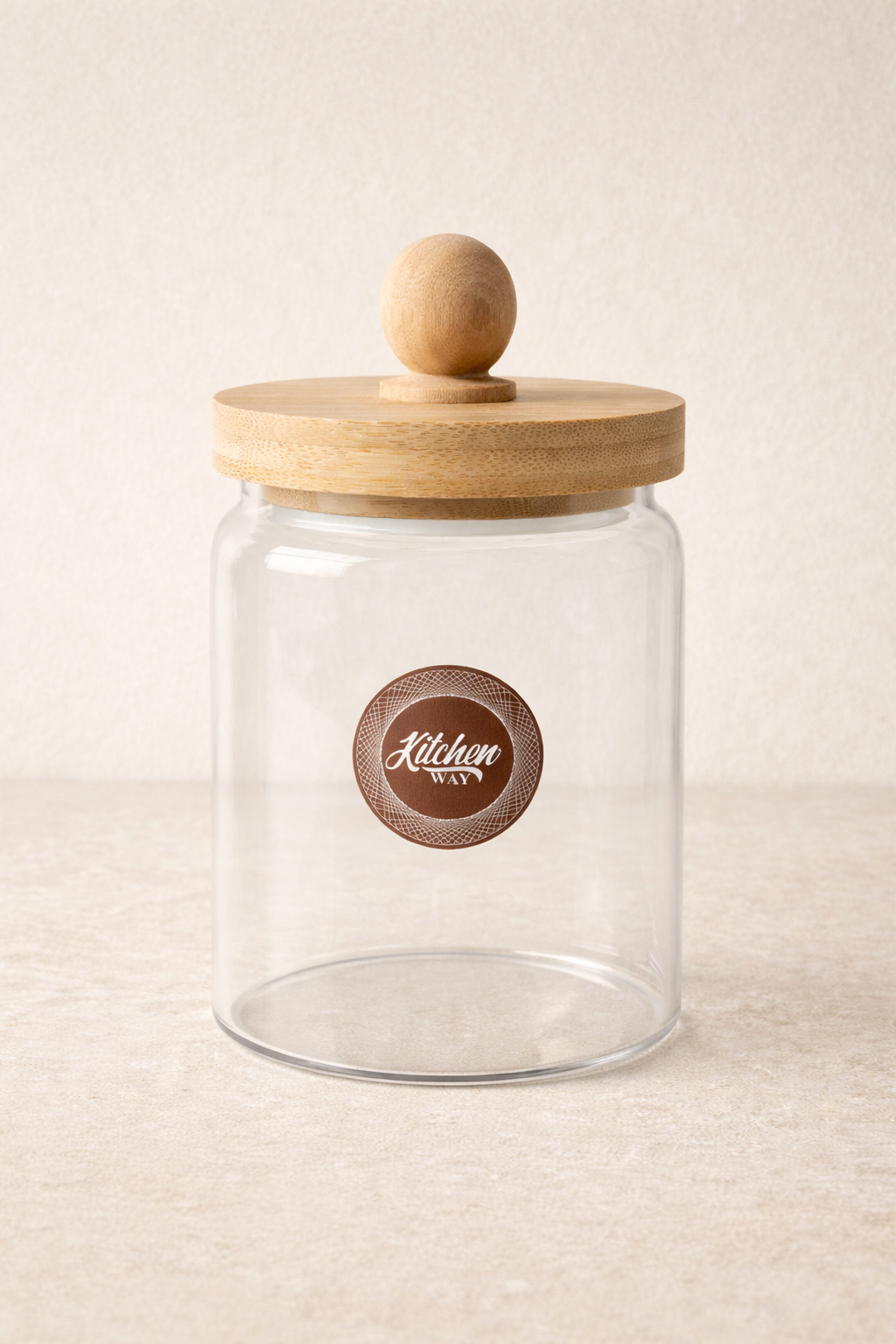 Bambu Conta Kapaklı Borosilikat Cam Kavanoz KW-748