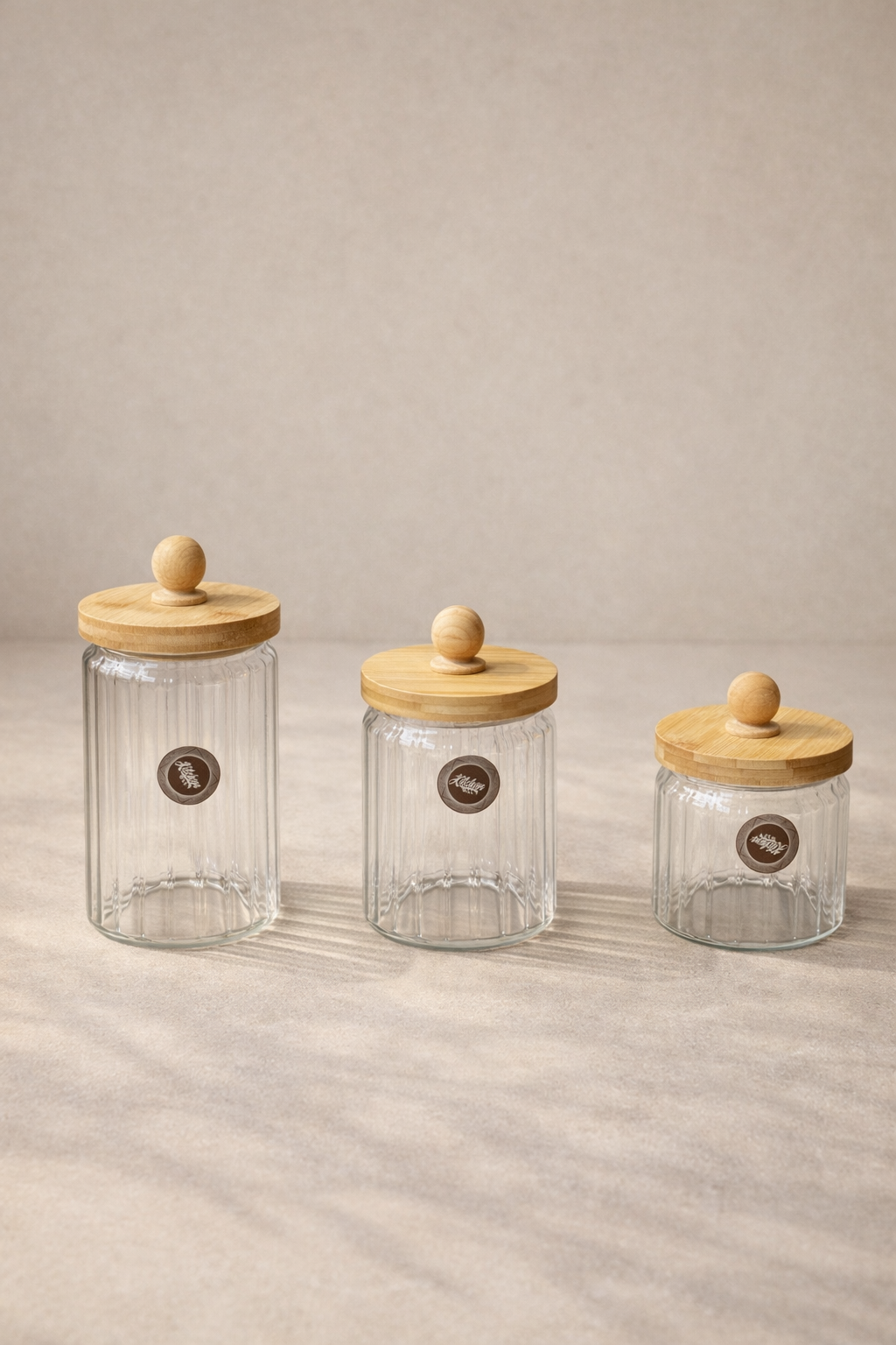 Bambu Conta Kapaklı Kavanoz Set Baharatlık KW-760-2 Series