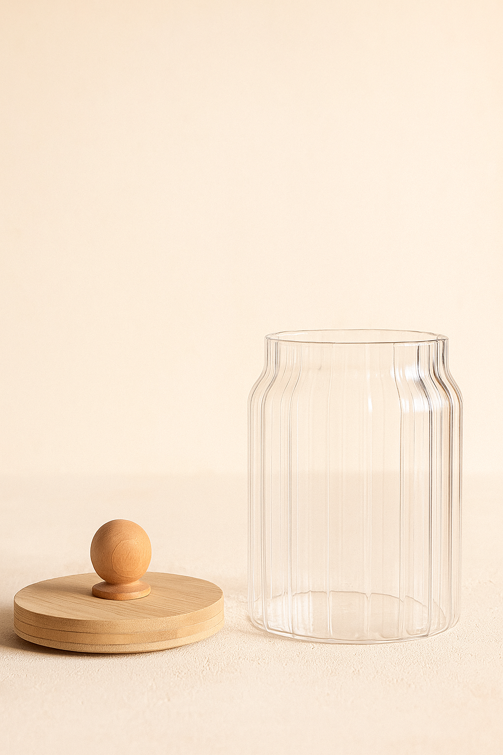 Bambu Conta Kapaklı 3'lü Borosilikat 650ml Kavanoz Seti KW-766