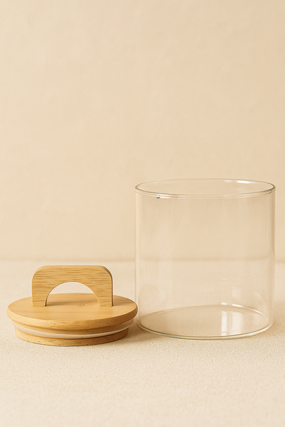 Bambu Conta Kapaklı 6'lı Borosilikat 650ml Kavanoz Seti KW-773