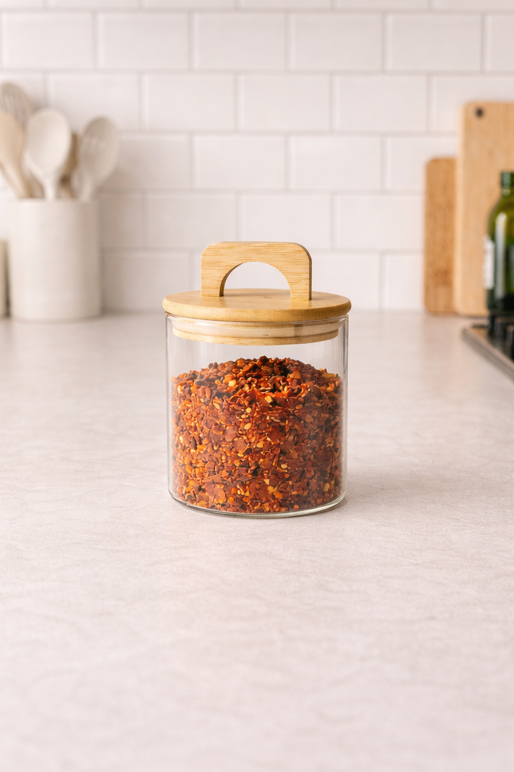 Bambu Conta Kapaklı 6'lı Borosilikat 650ml Kavanoz Seti KW-773