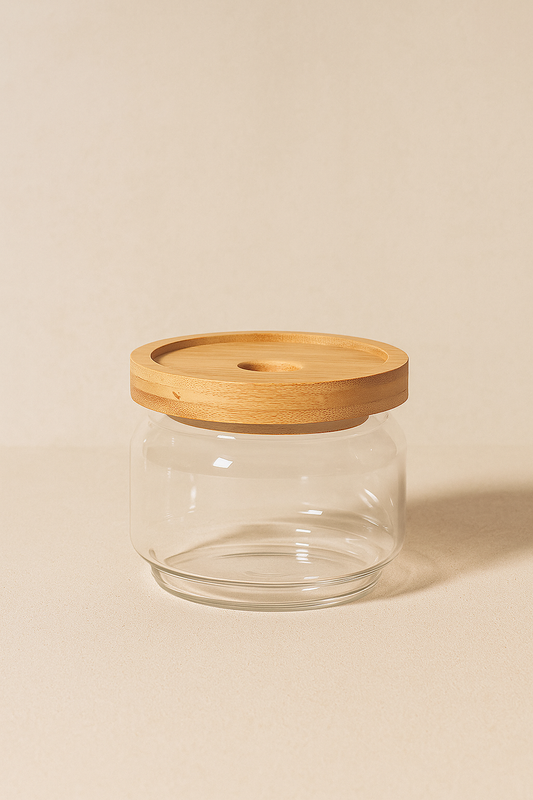 Bambu Conta Kapaklı Borosilikat 350ml Kavanoz KW-787