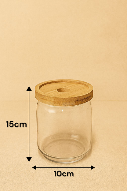 Bambu Conta Kapaklı Borosilikat 450ml Kavanoz KW-788