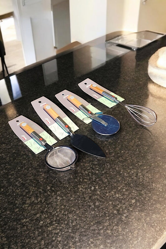 Bambu Saplı 4 Parça Kek ve Pasta Seti Metal Uçlu KW-560 Series