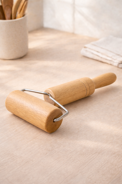 Bambu Rulo Hamur Merdanesi Doğal Ahşap Pürüzsüz Yüzeyli KW-1134