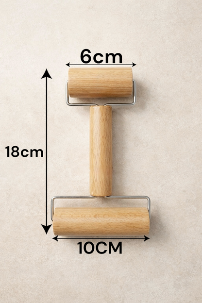 Bambu Rulo Hamur Merdanesi Doğal Ahşap Çift Taraflı Pratik Kullanım KW-1135