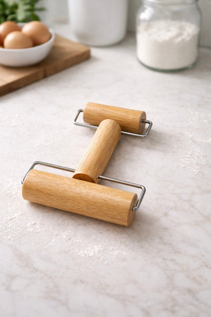 Bambu Rulo Hamur Merdanesi Doğal Ahşap Çift Taraflı Pratik Kullanım KW-1135