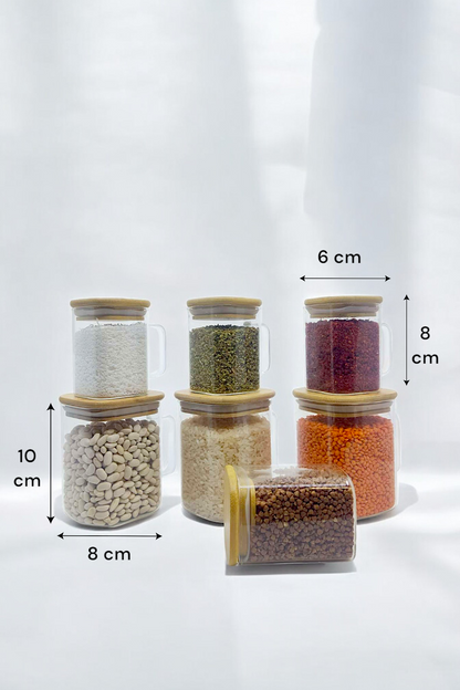 Bambu Standlı 8 Parça Baharatlık Set KW-383