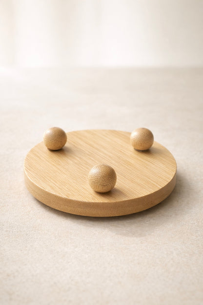 Top Ayaklı Sunumluk Bambu Sunum Standı 10cm KW-966