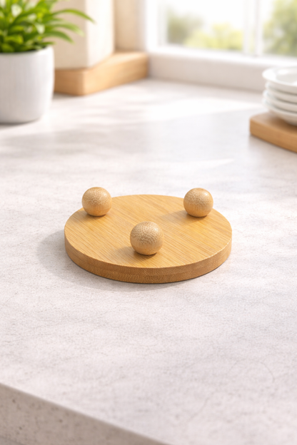 Top Ayaklı Sunumluk Bambu Sunum Standı 10cm KW-966