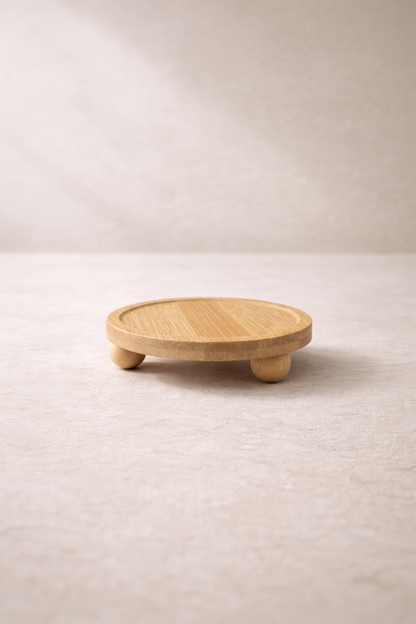 Top Ayaklı Sunumluk Bambu Sunum Standı 10cm KW-966