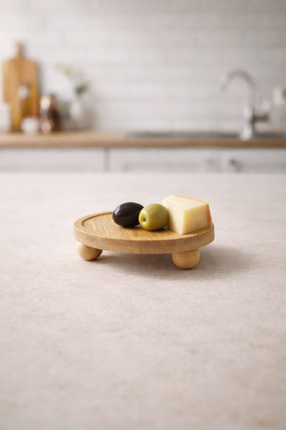 Top Ayaklı Sunumluk Bambu Sunum Standı 10cm KW-966