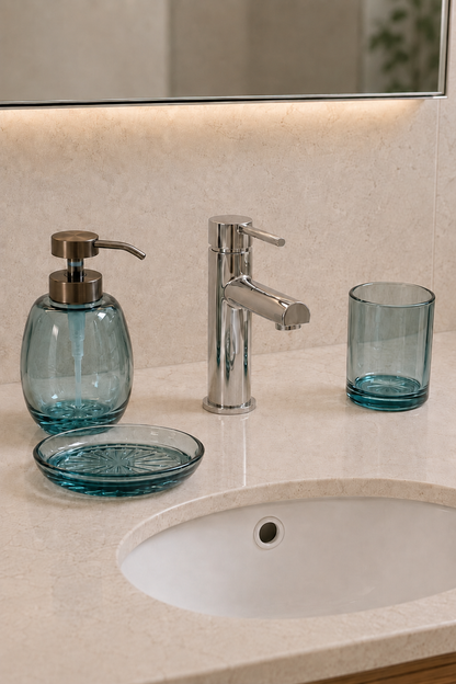 Yuvarlak 3 Parça Cam Banyo Takımı SHN-2152