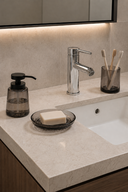 Yuvarlak 3 Parça Cam Banyo Takımı SHN-2153