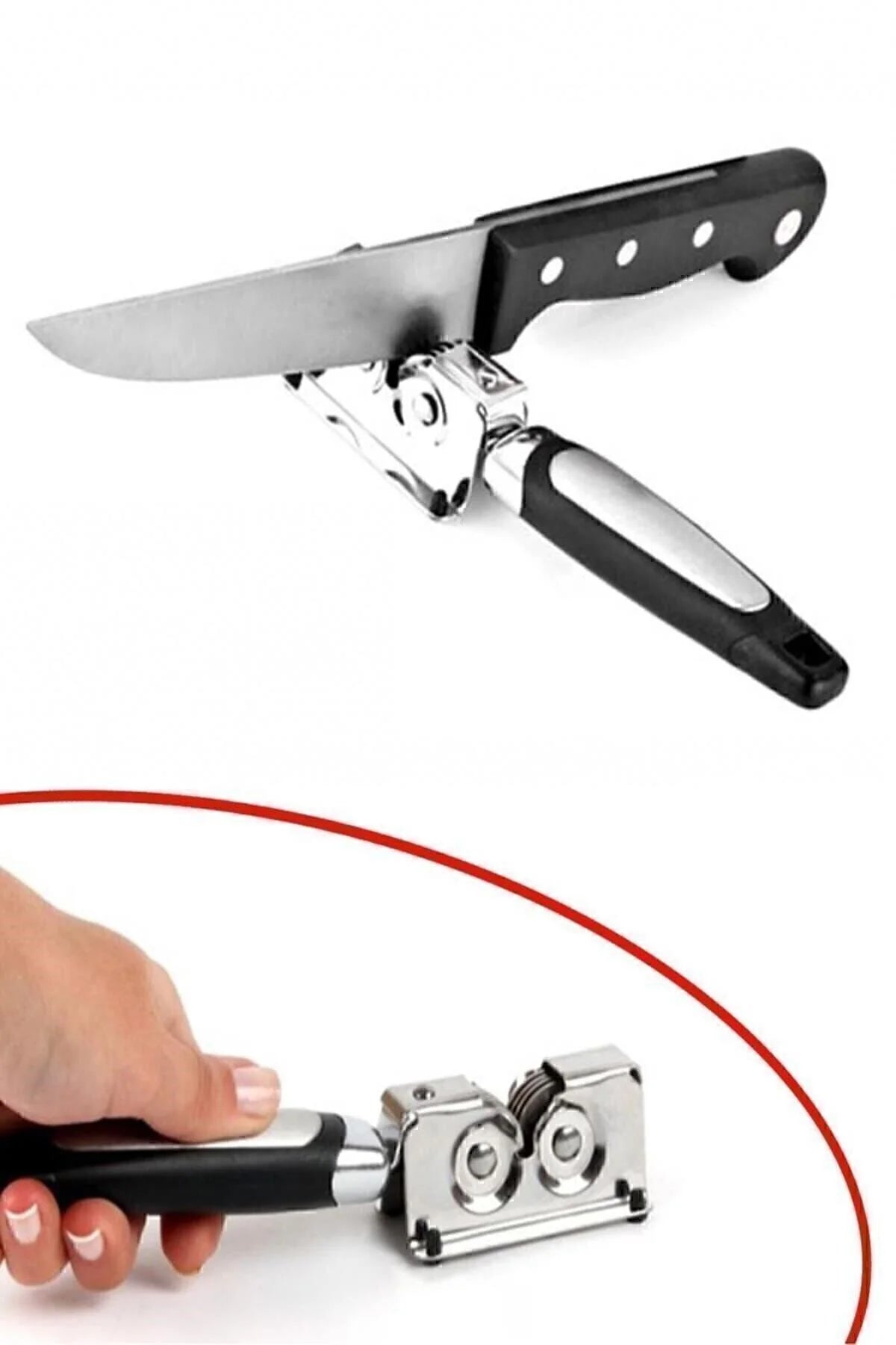 Sürmene Paslanmaz Çelik Bıçak Bileyici Kaymaz Tabanlı Manuel Pratik Bıçak Keskinleştirici KW-1138