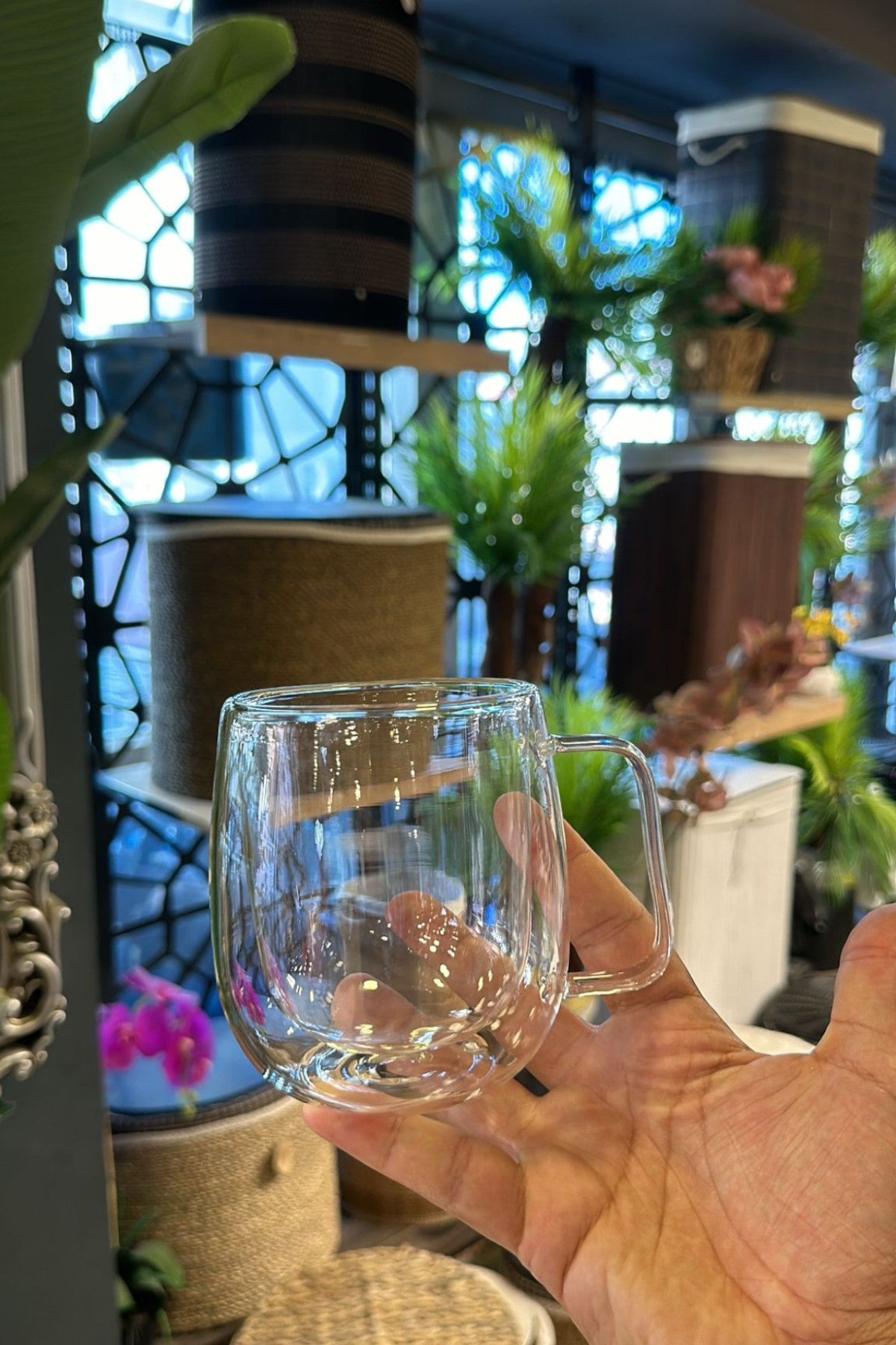 Kulplu Çift Cidarlı 250ML Borosilikat Cam Bardak KW-073 FMA560736