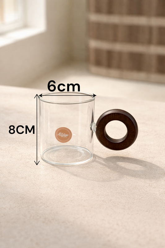 Akasya Kulplu Borosilikat 200ml Bardak Kupa KW-1077