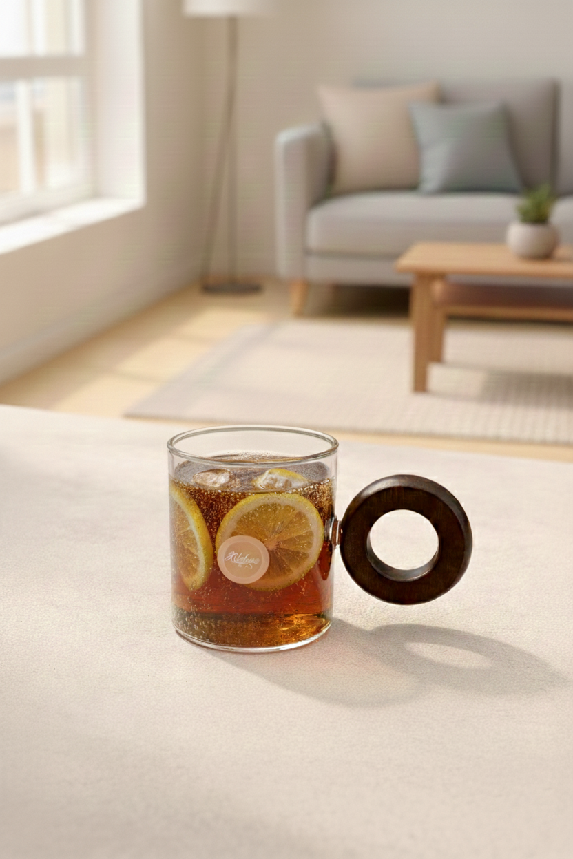 Akasya Kulplu Borosilikat 200ml Bardak Kupa KW-1077