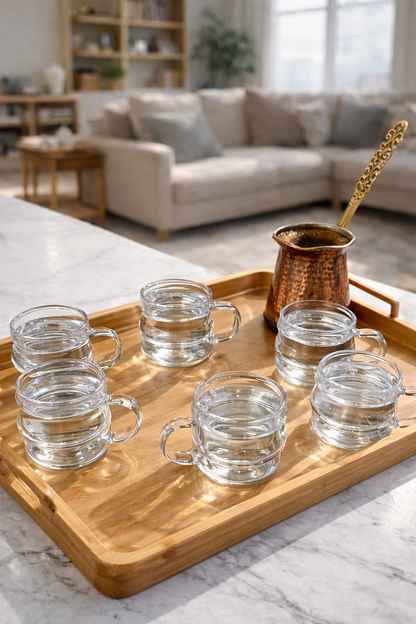Kahve Yanı 6'lı Su Bardağı Borosilikat KW-1063