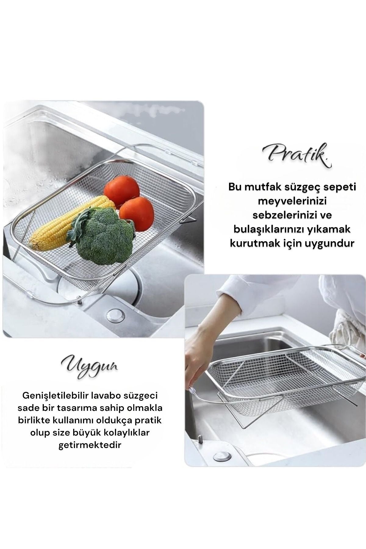 Meyve Sebze Yıkama ve Bulaşık Süzgeci KW-270B