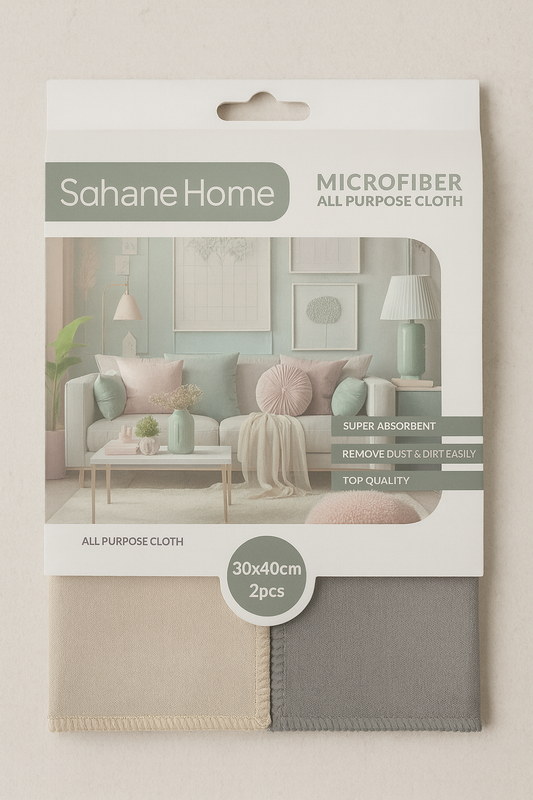 2'li Mikrofiber Temizlik Bezi Yüksek Emiş Gücü İz Bırakmayan Çok Amaçlı SHN-1302