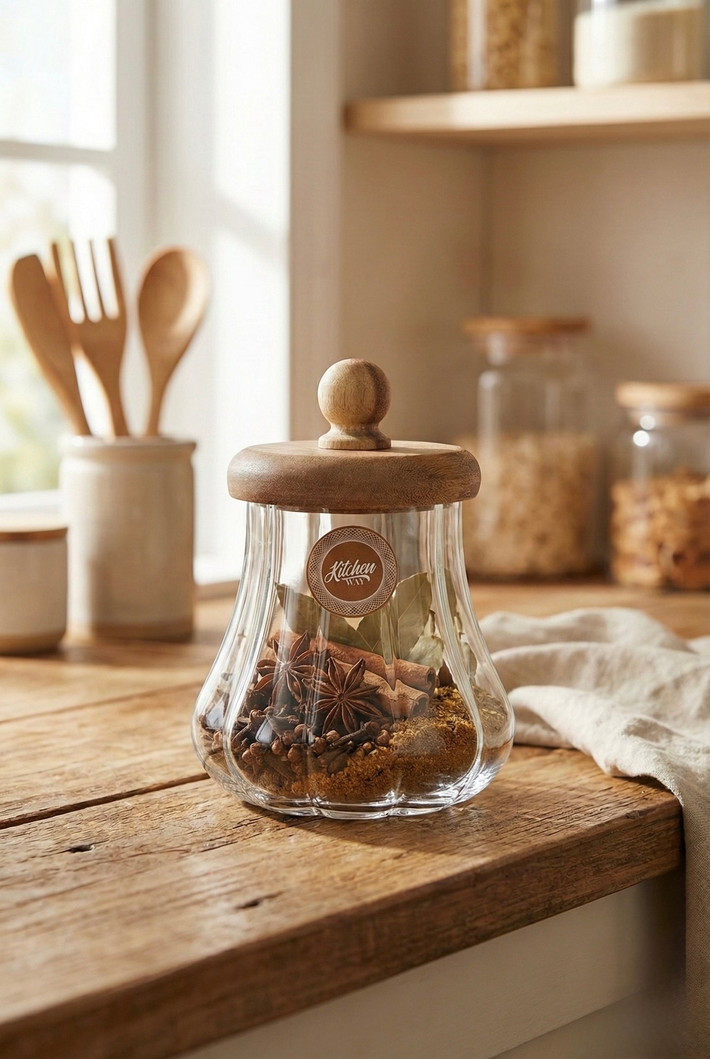 Akasya Conta Kapaklı Cam Kavanoz 550ML Hava Korumalı Saklama Kavanozu KW-1167