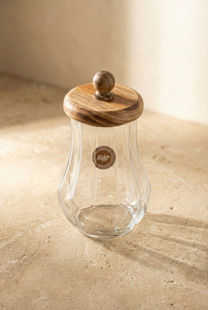 Akasya Kapaklı Cam Kavanoz 950ML Contalı Saklama Kavanozu KW-1169
