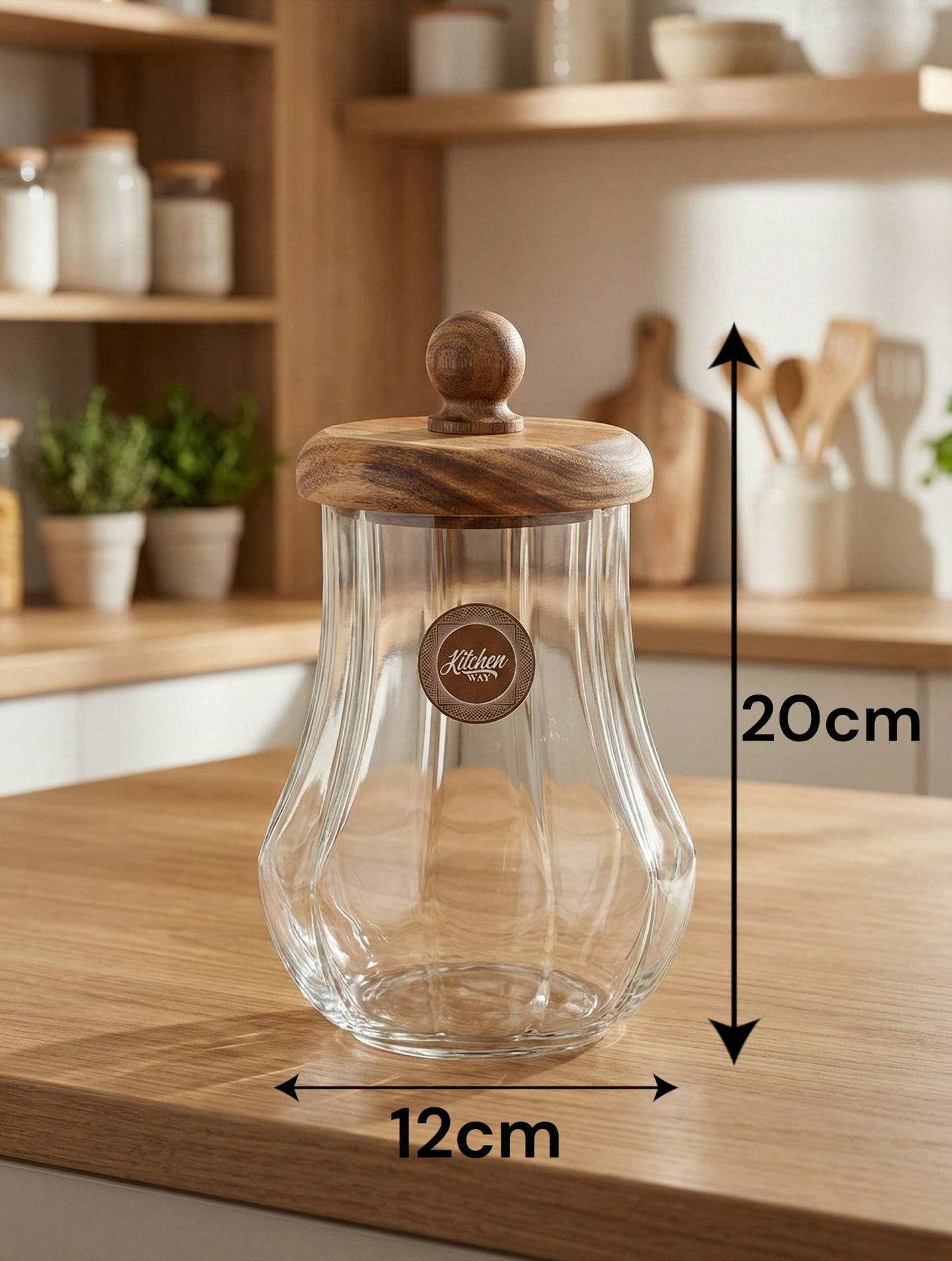 Akasya Kapaklı Cam Kavanoz 950ML Contalı Saklama Kavanozu KW-1169