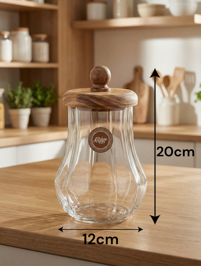 Akasya Kapaklı Cam Kavanoz 950ML Contalı Saklama Kavanozu KW-1169