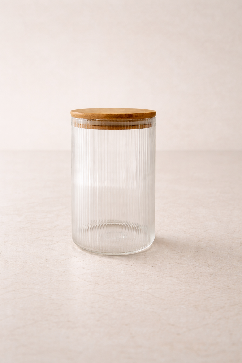 Kitchen Way Bambu Kapaklı Kaşıklı 300ML Contalı Yuvarlak Kavanoz KW-372E
