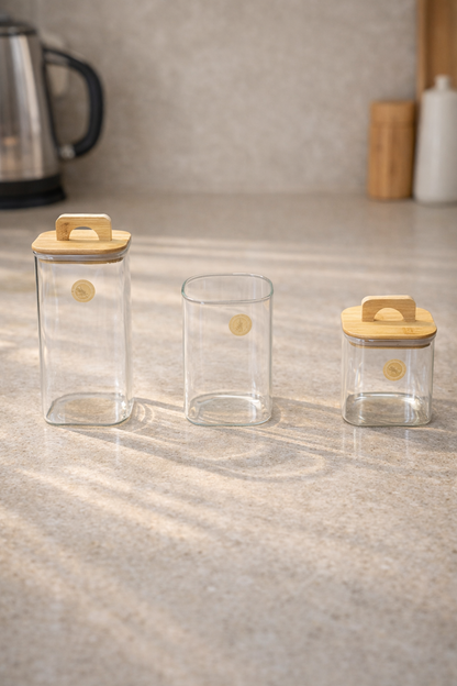 Bambu Conta Kapaklı Kavanoz Set Baharatlık KW-770-780 Series