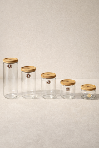 Bambu Conta Kapaklı Kavanoz Set Baharatlık KW-780-790 Series