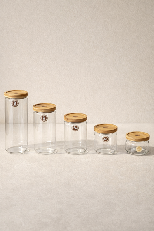 Bambu Conta Kapaklı Kavanoz Set Baharatlık KW-780-790 Series