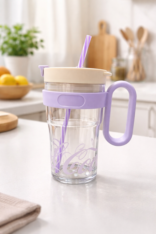 Desenli Pipetli Kapaklı 800ML Polikarbon Matara KW-1031