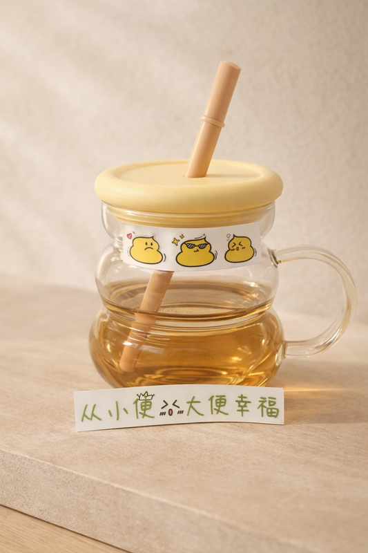 Stickerli Pipetli Kapaklı 750ML Sevimli Polikarbon Matara KW-897